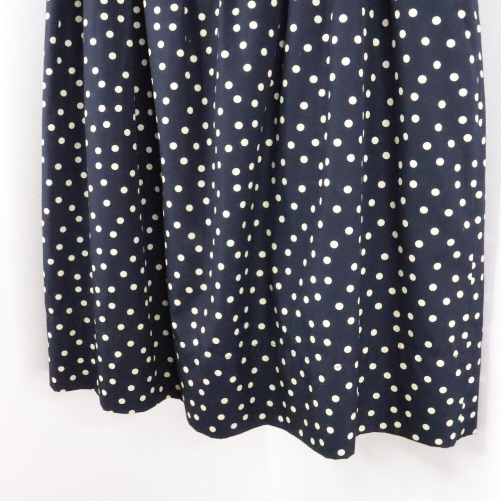 J.Crew Women's 4 Navy Blue Polka Dot High-Waist Cotton Lined A-Line Skirt - Picture 3 of 9